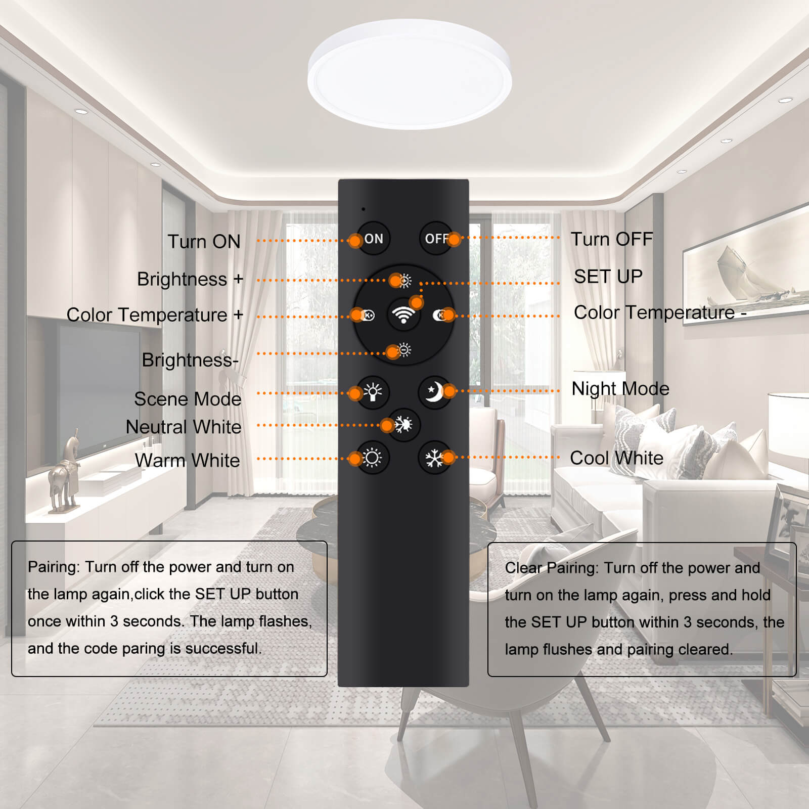 o diodo emissor de luz de controle remoto 2.4G de 4in Recessed Downlights magro YG008D9-R-2L-2.4G