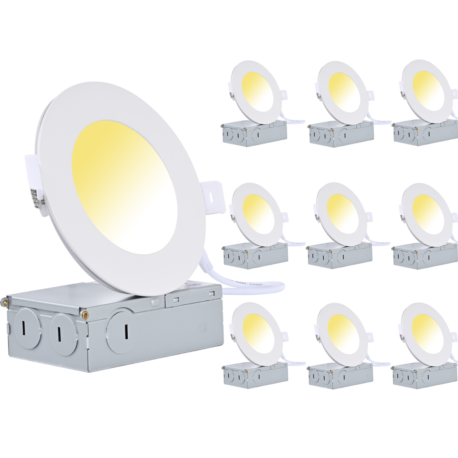 YG008 Alto Brilho 810LM 4in 3CCT Potlight LED Recessed Slim Panel Light