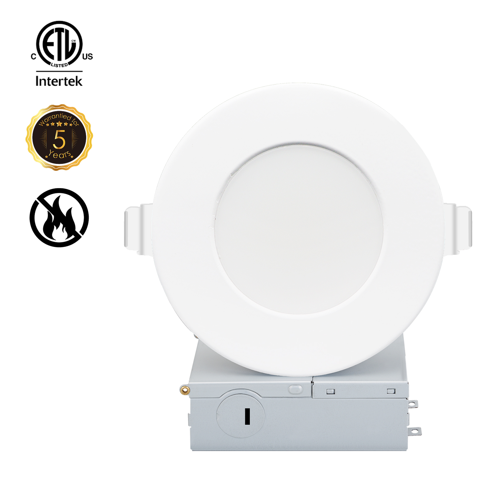 Downlights LED embutidos com classificação de fogo