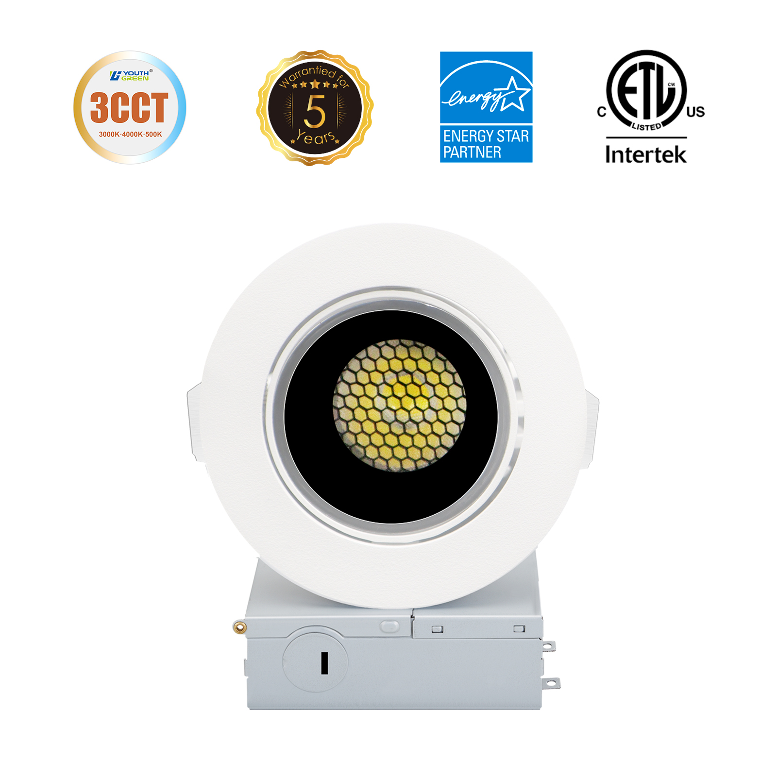 360Rotation e 30 Tilt anti-reflexo Gimbal Downlights com tecnologia escura