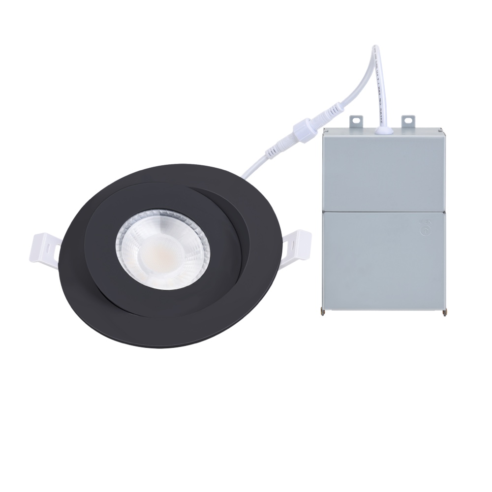 Downlight embutido com cardan LED preto