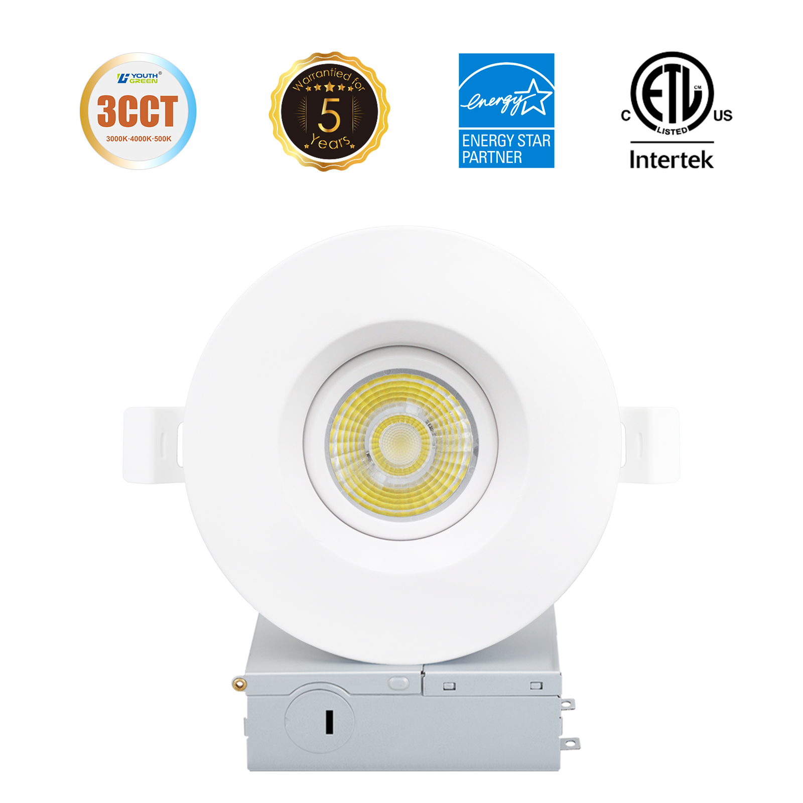 Downlights de cardan LED regredidos de 3 polegadas