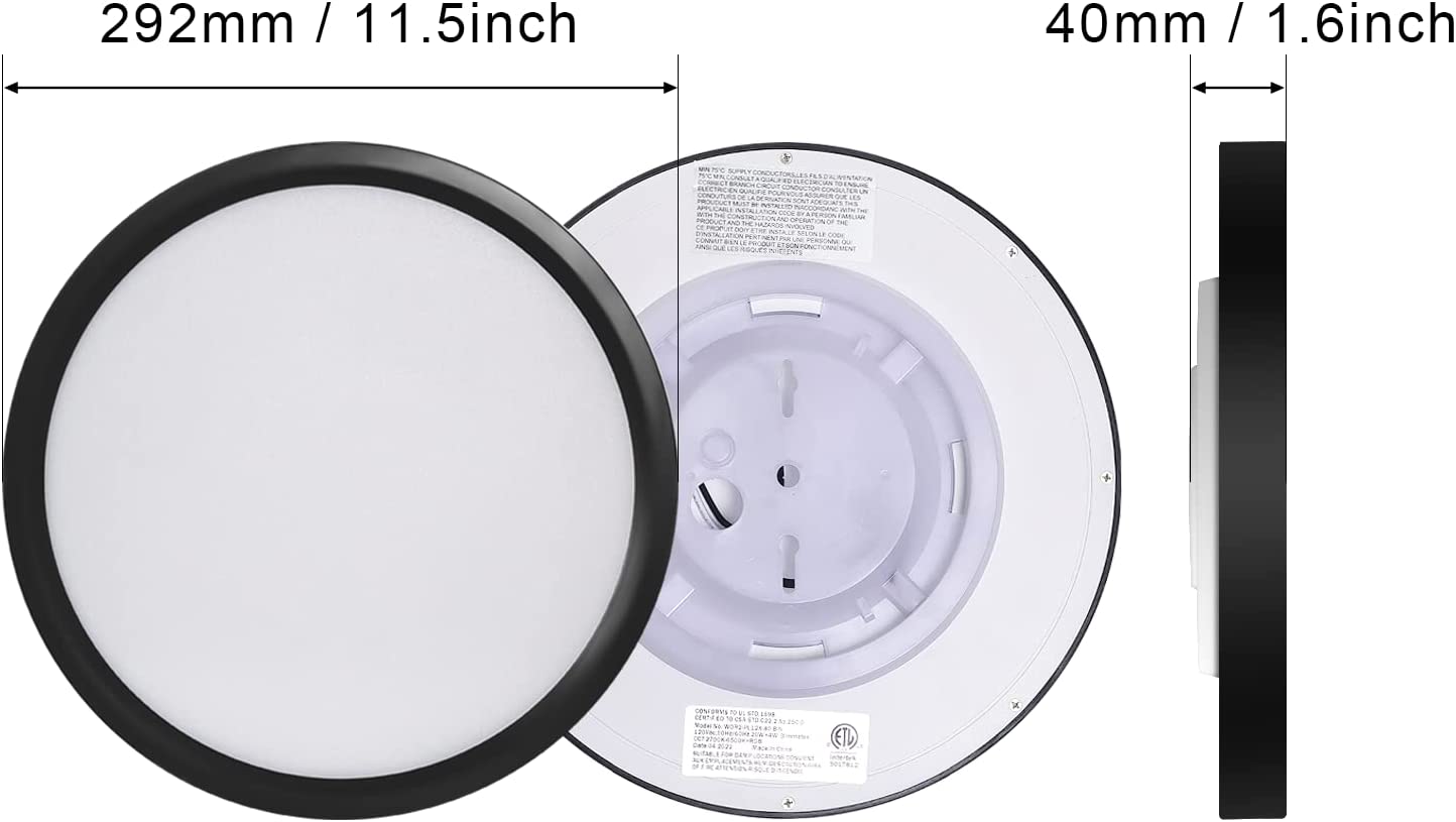 Iluminação de teto inteligente WIFI de 12 polegadas RGBCW 2000K 6000K Luz de painel de montagem embutida em superfície Certificação ETL para EUA e Canadá