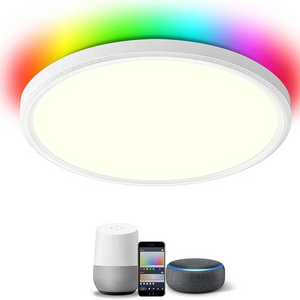 12in 2.4G Smart Remote Control + Bluetooth RGB-CW LED Painel de montagem embutida 24W 3000LM ETL Energy Star listado 