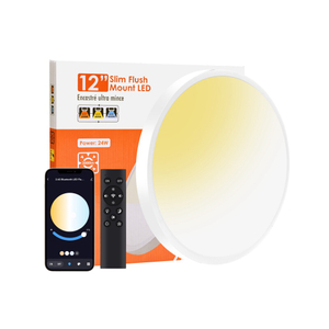 12in 2.4g controle remoto inteligente + bluetooth led painel de montagem embutida 24w 3000lm etl energy star listado luz de teto interna