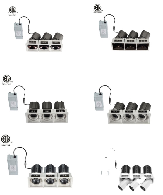 Tripltes led recesso cabeça moderna downlight teto interno holofotes favo de mel malha anti-reflexo AC120-277V para sala de estar