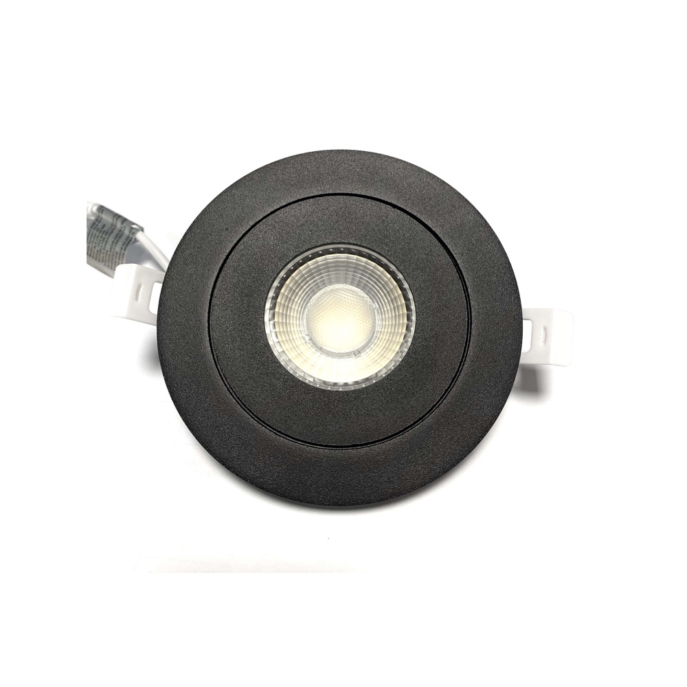 Downlight embutido com cardan LED preto